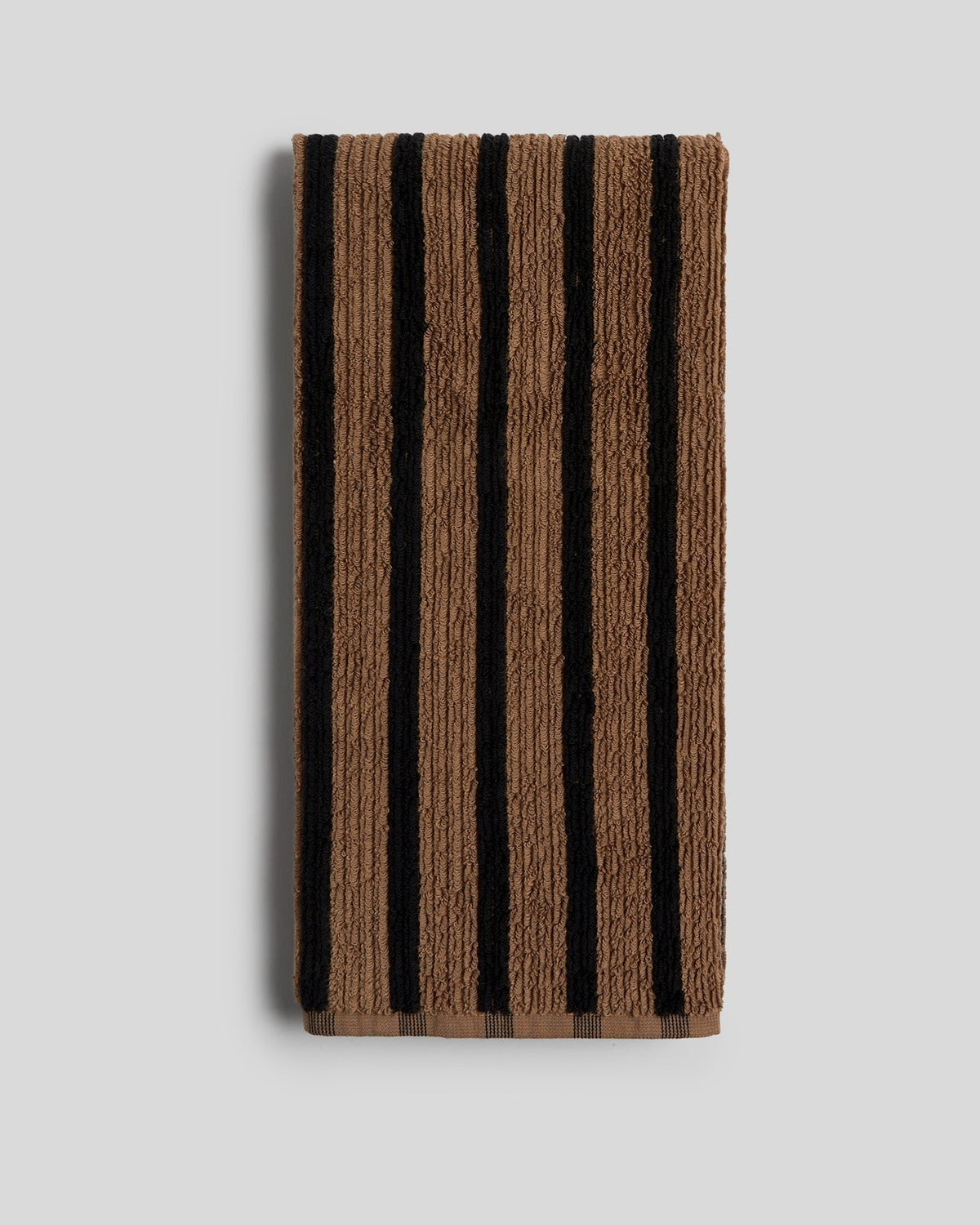 Organic Resort Stripe Towels (Camel with Soft Black) - Hand Towel