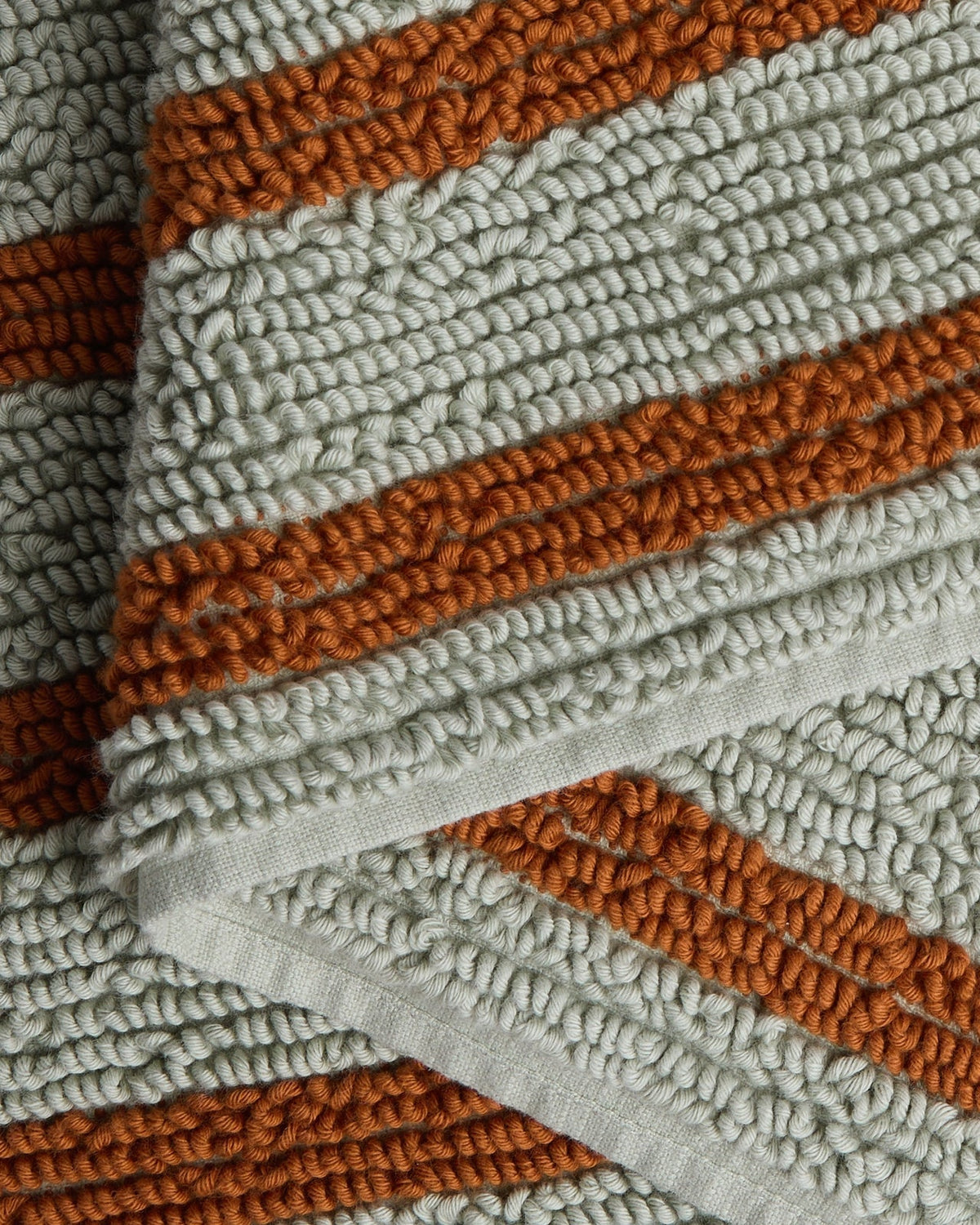 Organic Resort Stripe Tub Mat (Sage with Russet) - Image 3