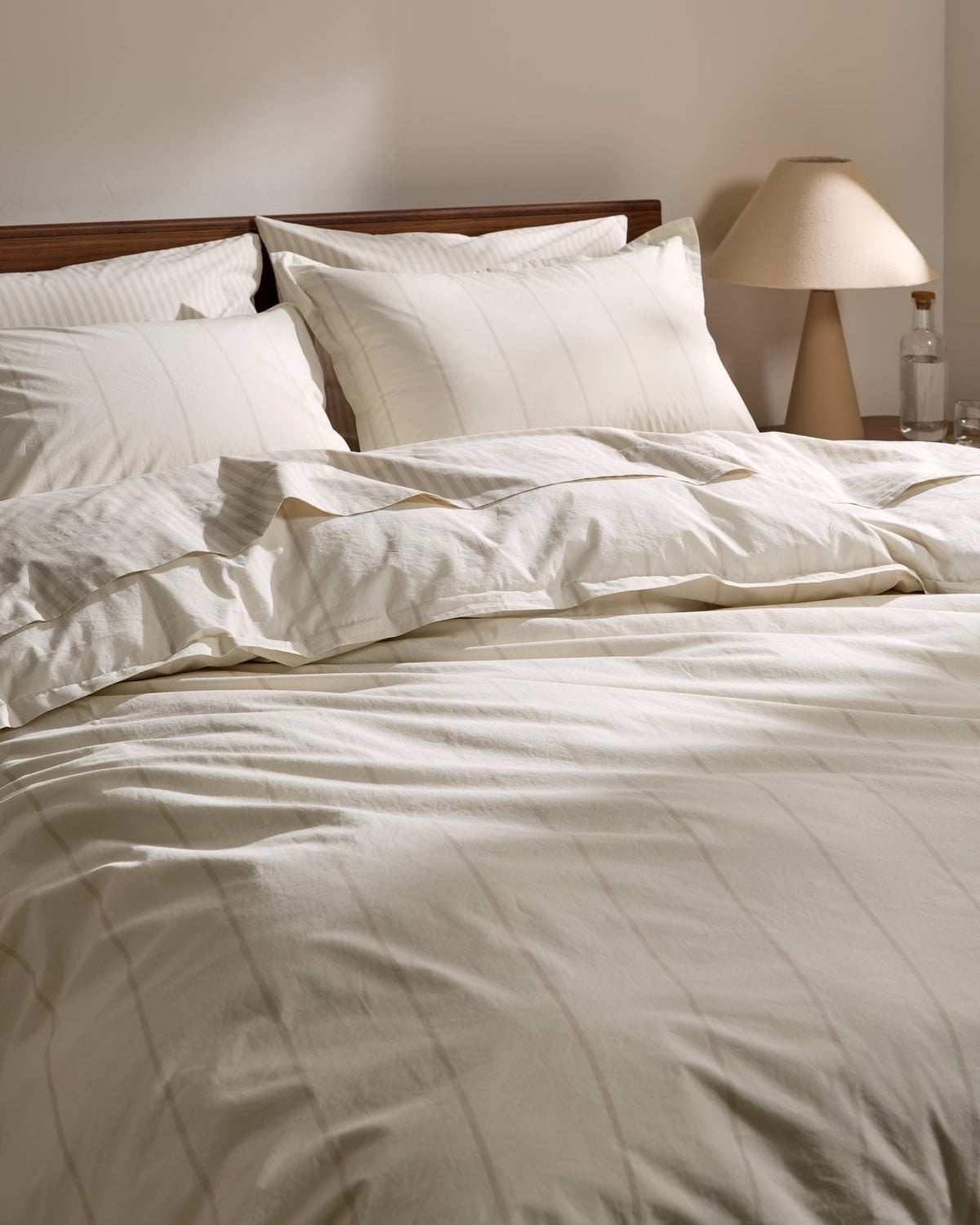Percale Duvet Cover (Bone Stripe) - Image 2