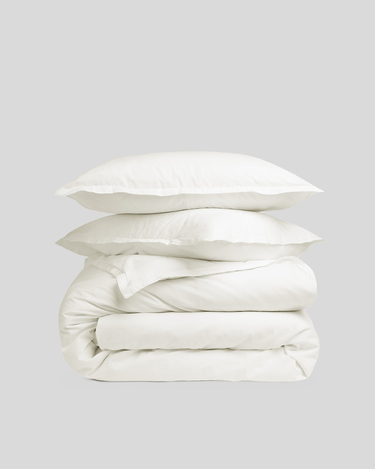 Percale Duvet Cover Set - Cream F/Q