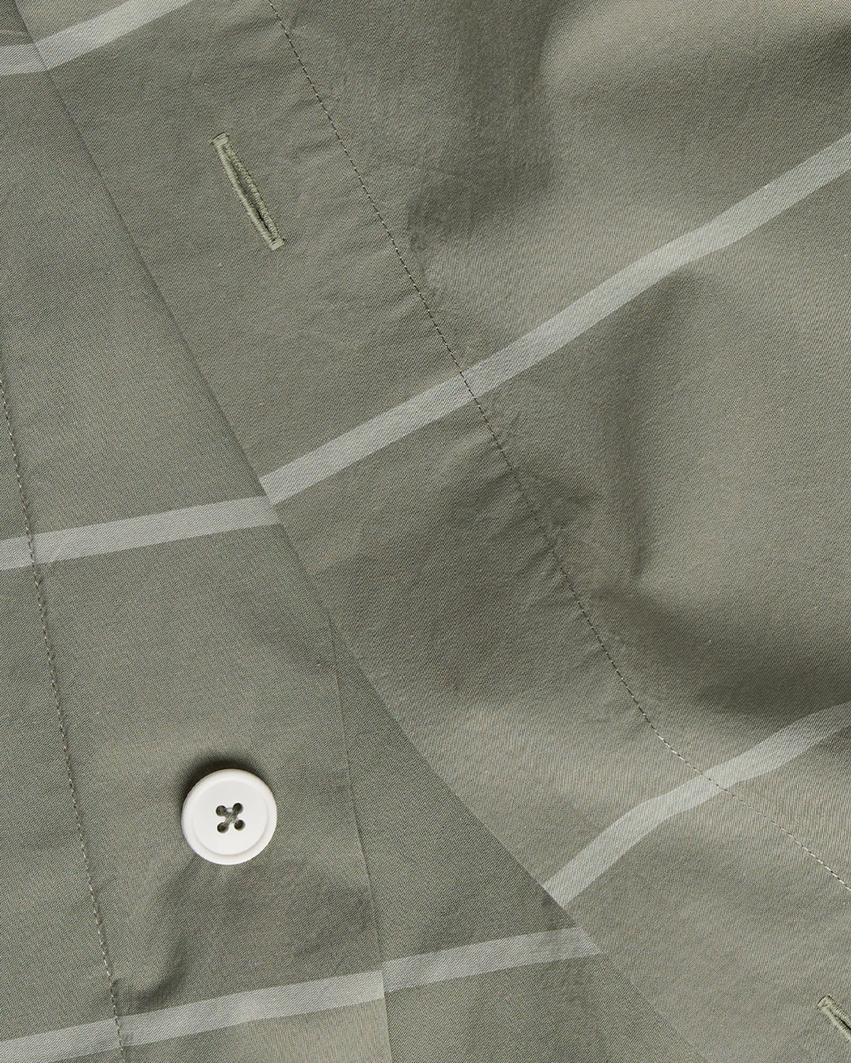 Percale Duvet Cover Set - Moss Stripe TW/XL - Image 3