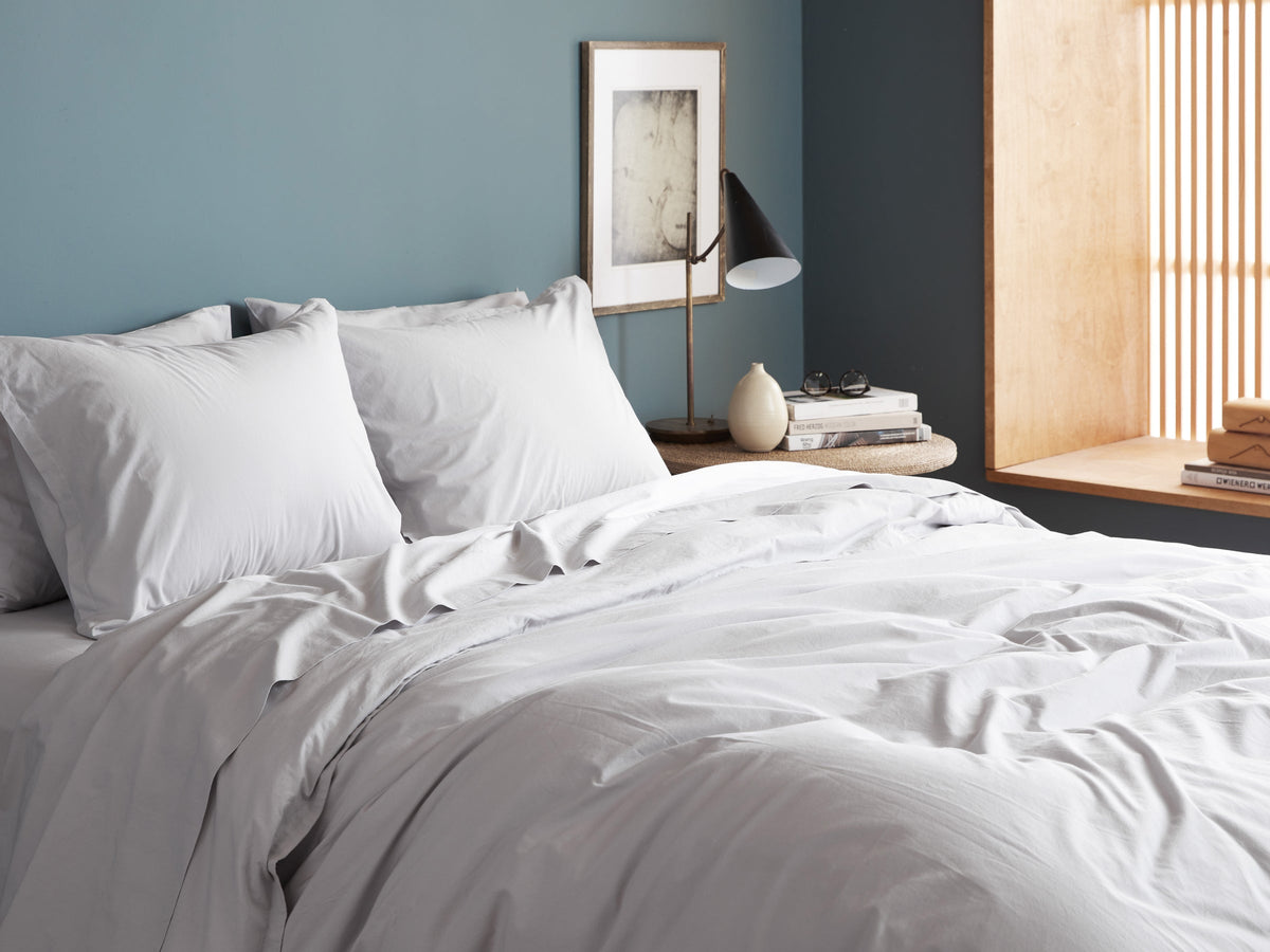 Percale Pillowcase Set - FINAL SALE (Light Grey) - Image 5