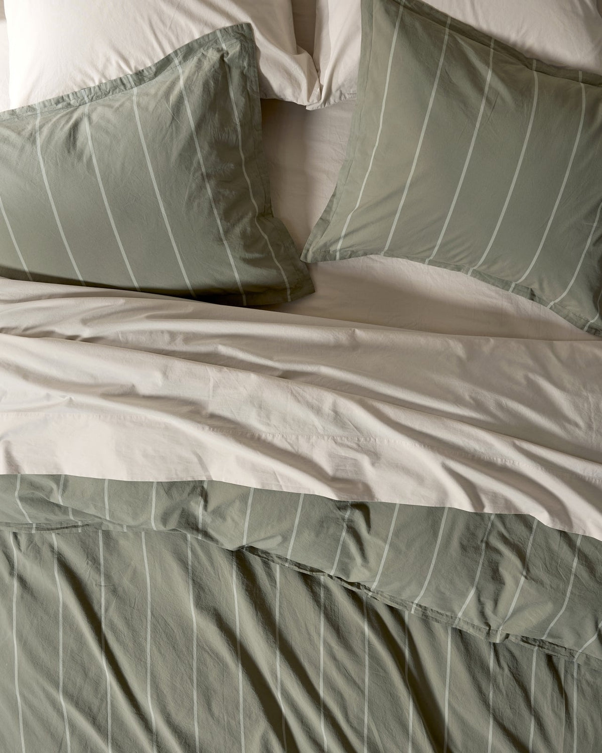 Percale Sham Set (Moss Stripe) - Image 4