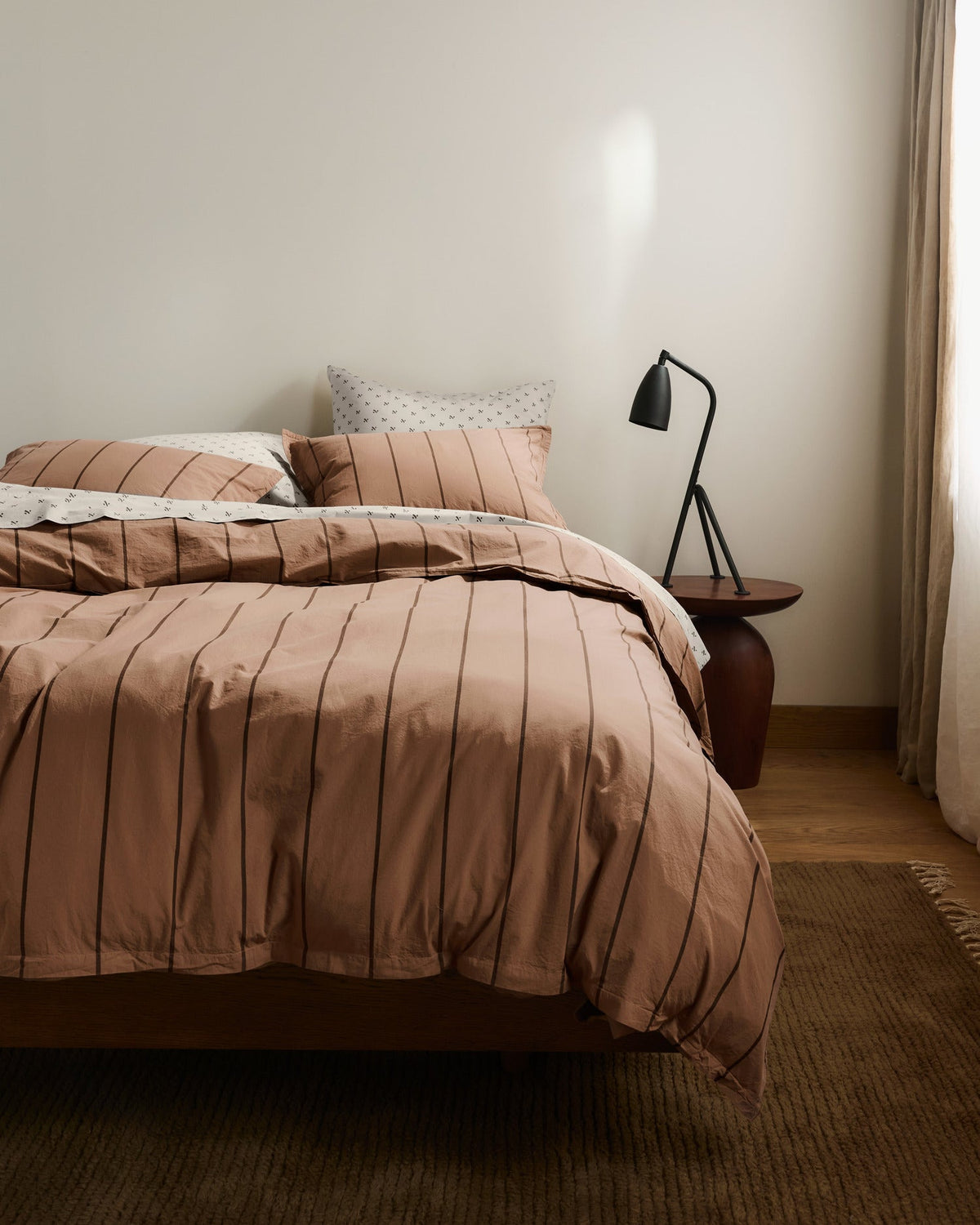 Percale Duvet Cover Set - Adobe Stripe K/CK - Image 4