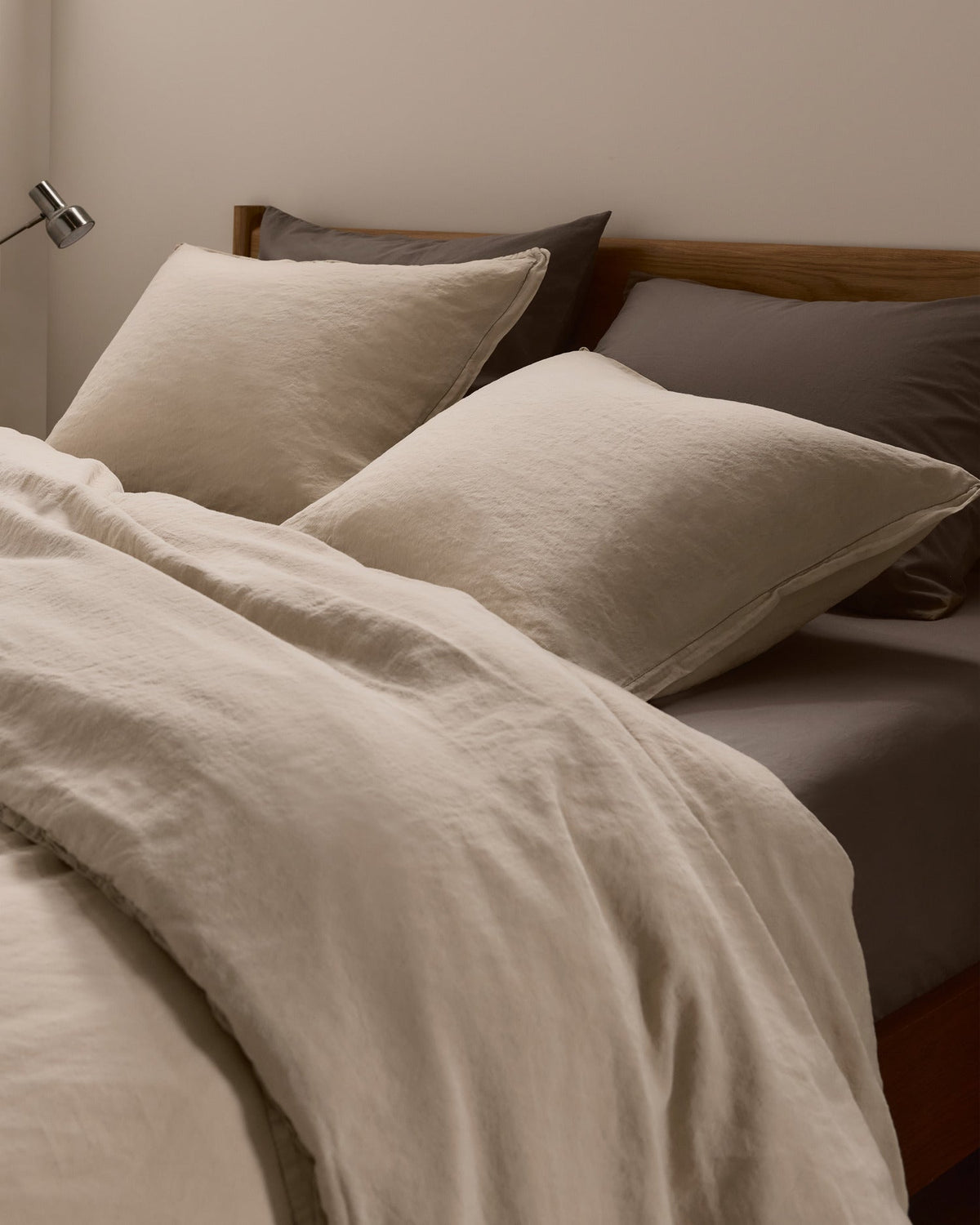Linen Tencel Duvet Cover Set - Bone F/Q - Image 5