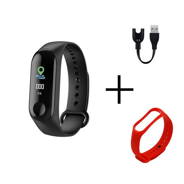 Smart Wrist Watch for Healthy Living - black red