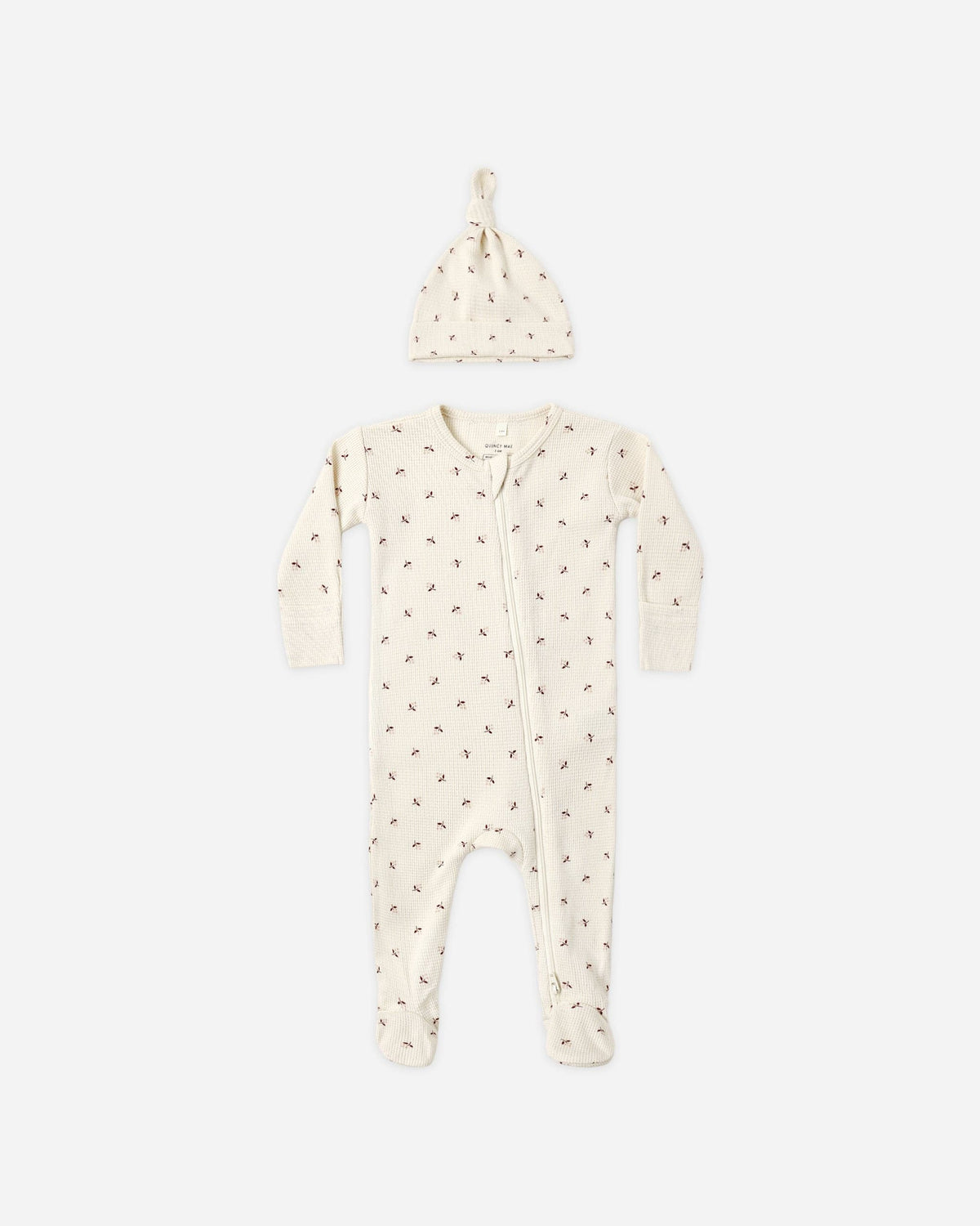 Quincy Mae Waffle Sleep Set - Fall Ditsy, 0-3M