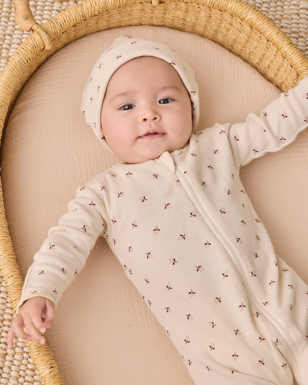 Quincy Mae Waffle Sleep Set - Fall Ditsy, 0-3M - Image 4