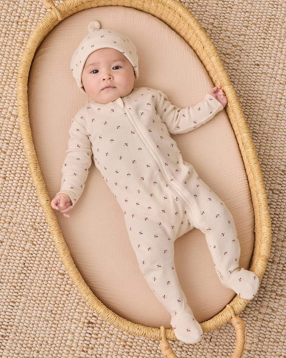 Quincy Mae Waffle Sleep Set - Fall Ditsy, NB - Image 5
