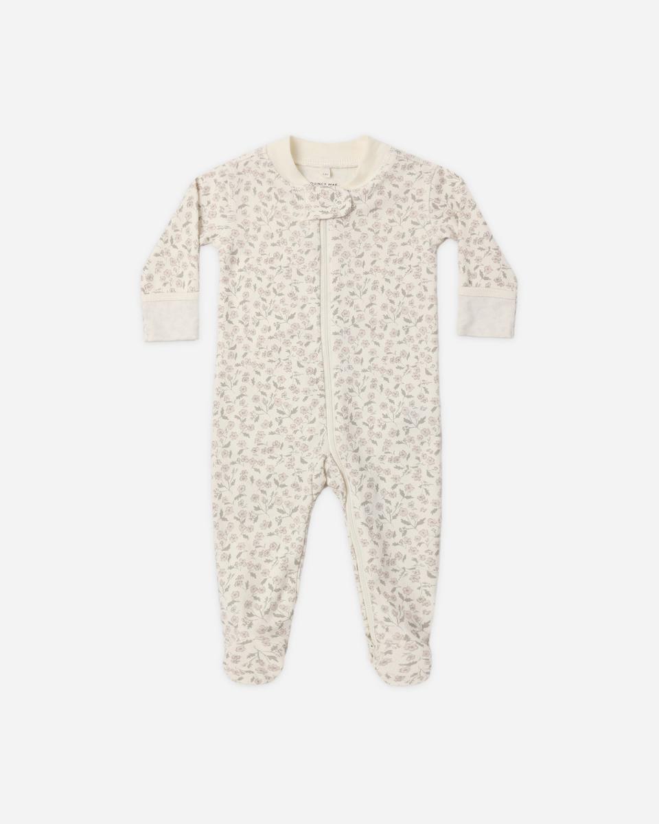 Quincy Mae Zip Long Sleeve Sleeper Footie - Floret, 3-6M - Image 7
