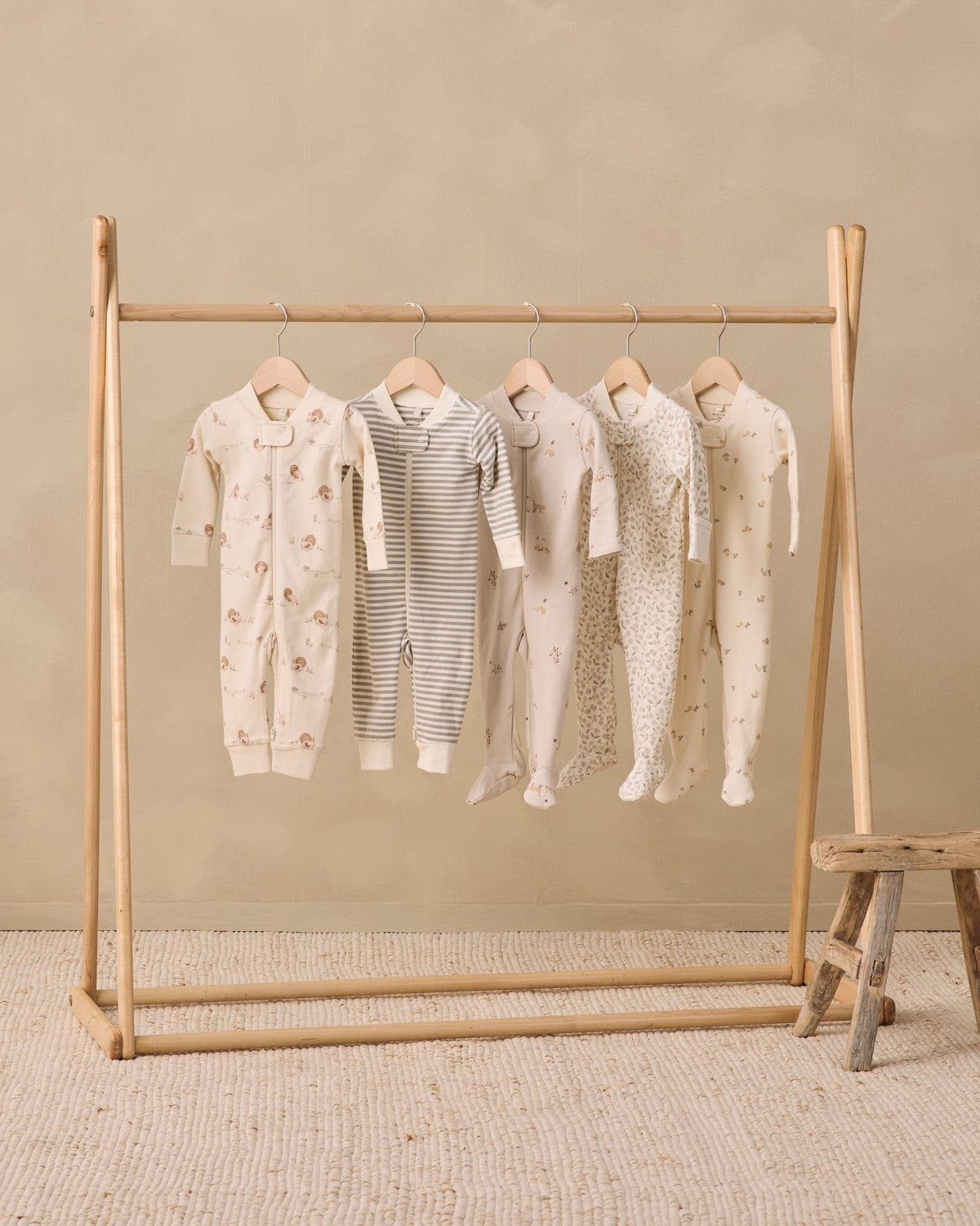 Quincy Mae Zip Long Sleeve Sleeper Footie - Pears, 0-3M - Image 3