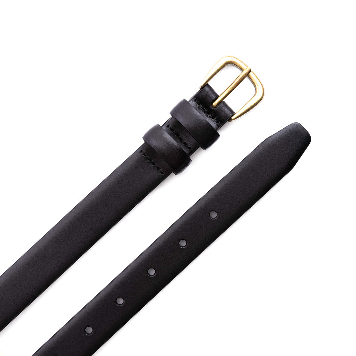 Women's Slim Double Loop Leather Belt - Image 7