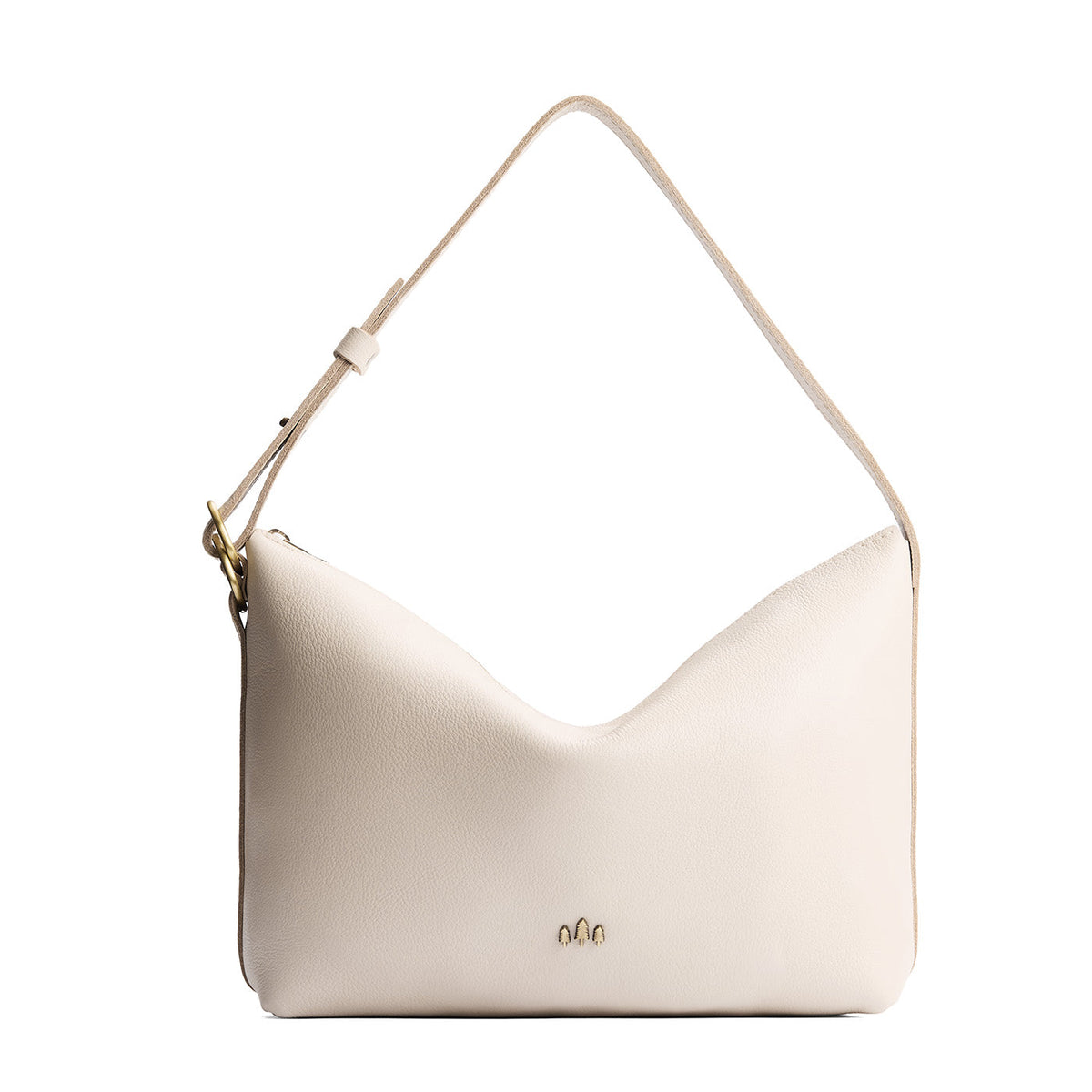 Slouchy Shoulder Bag - Pebbled Bone / Large