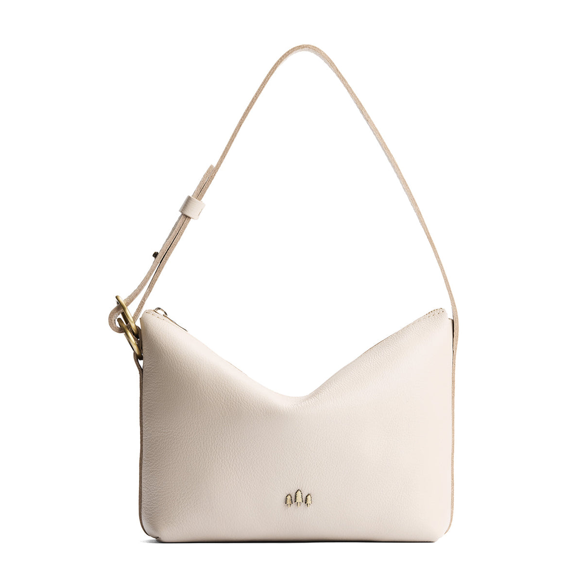 Slouchy Shoulder Bag - Pebbled Bone / Small