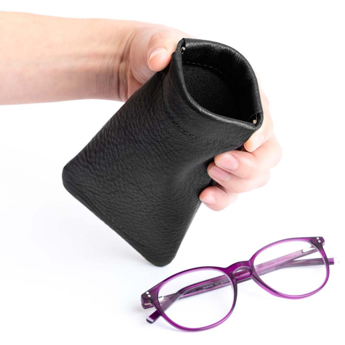 Squeeze Eyeglass Case - Pebbled--black