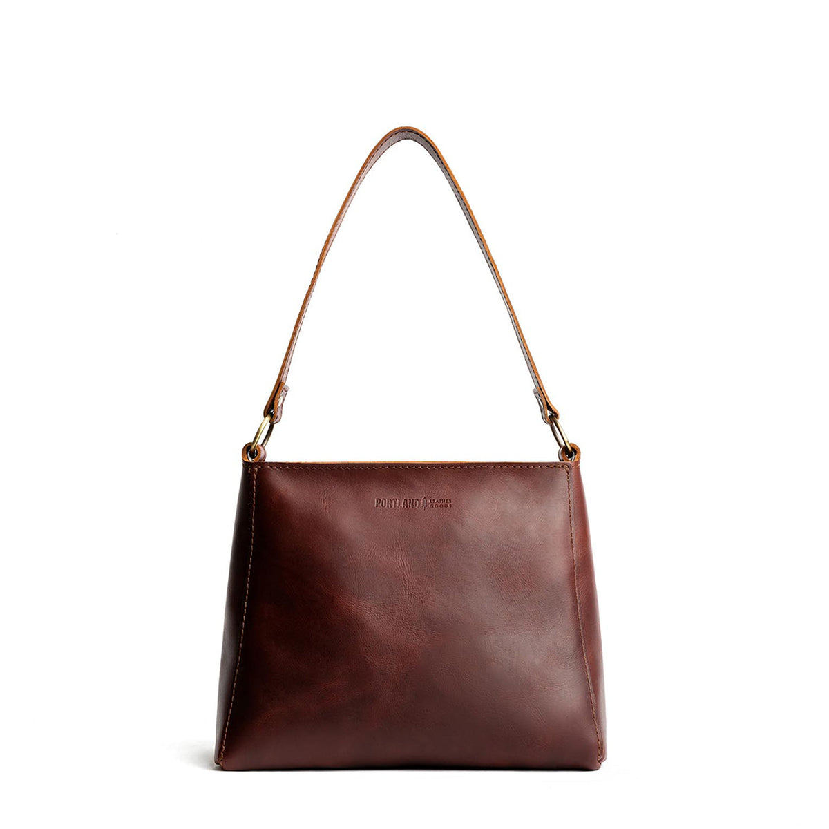 'Almost Perfect' Triangle Shoulder Bag - Cognac / Small