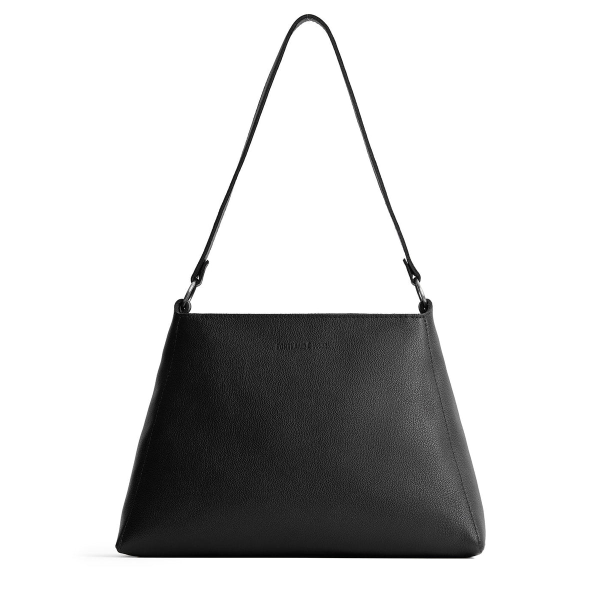 'Almost Perfect' Triangle Shoulder Bag - Pebbled--black / Large