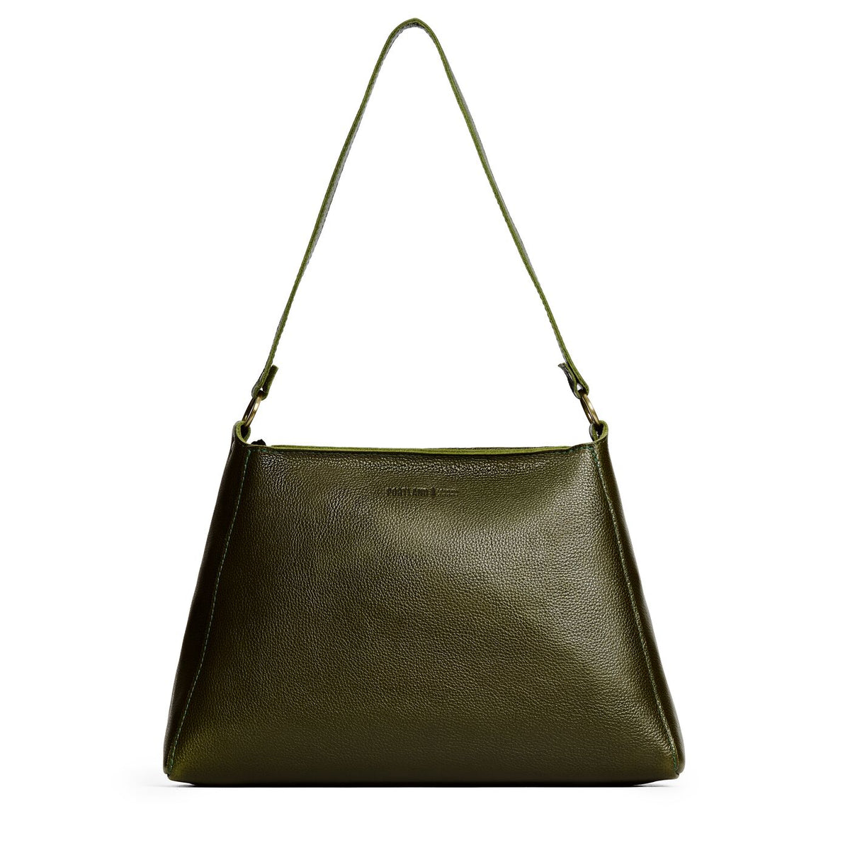 Triangle Shoulder Bag - Pebbled Olive / Large