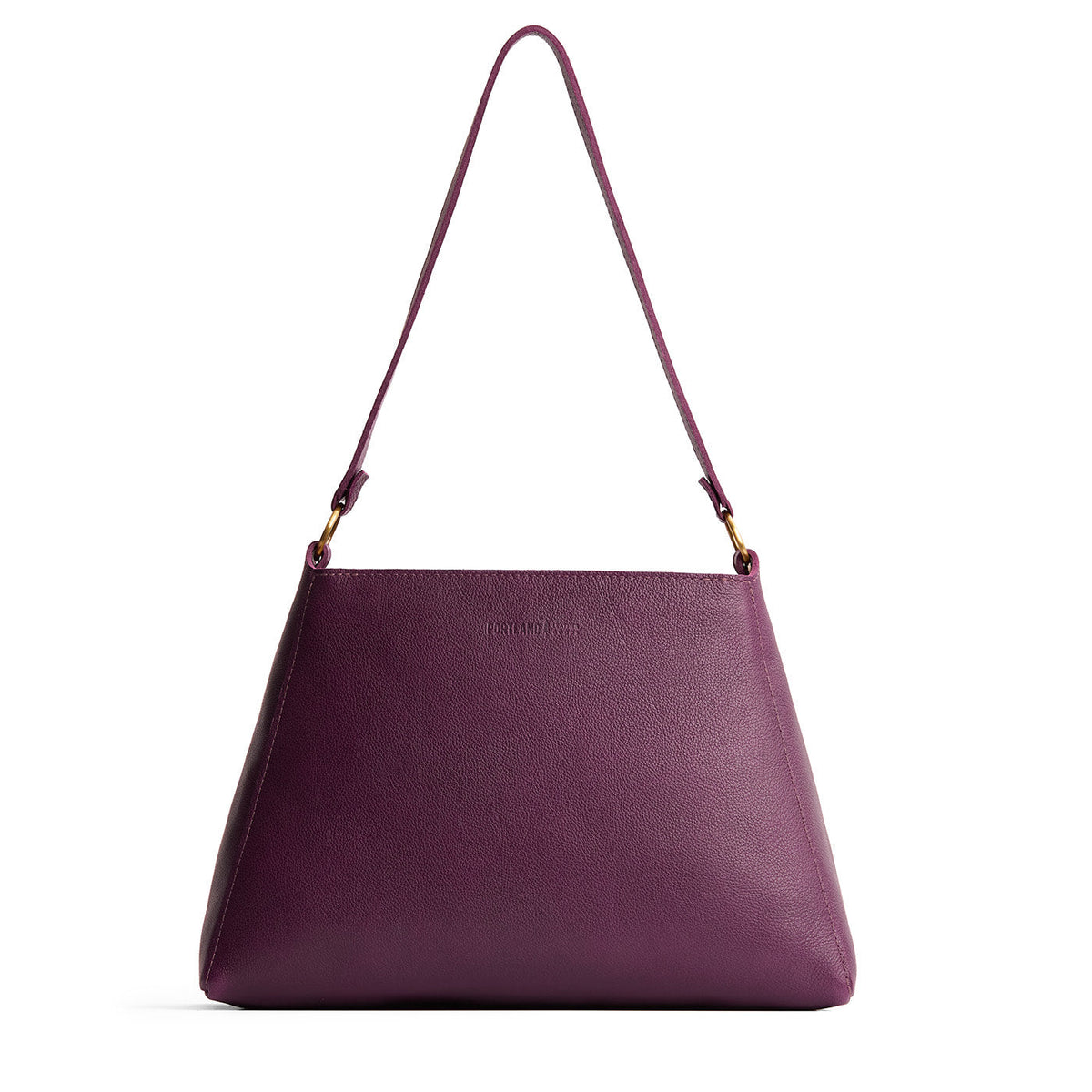 'Almost Perfect' Triangle Shoulder Bag - Plum / Large