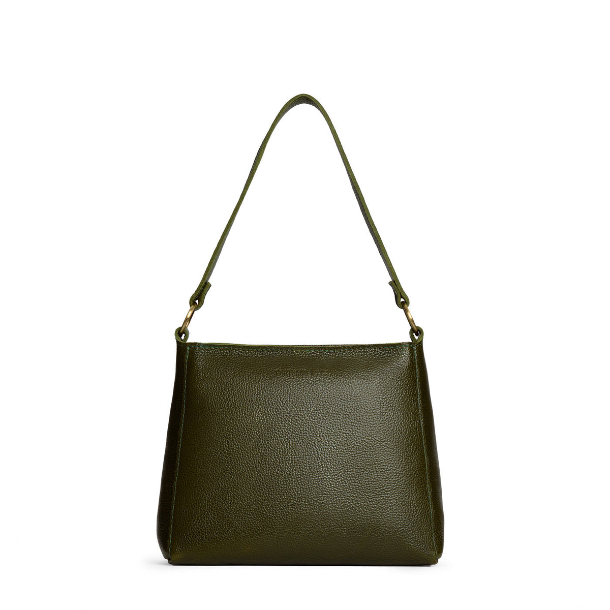 Triangle Shoulder Bag - Pebbled Olive / Small