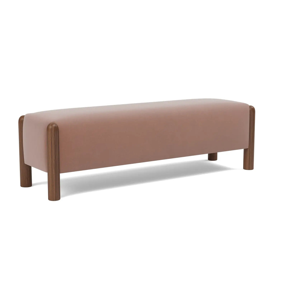 Laurel Bench - Dusty Mauve / Walnut