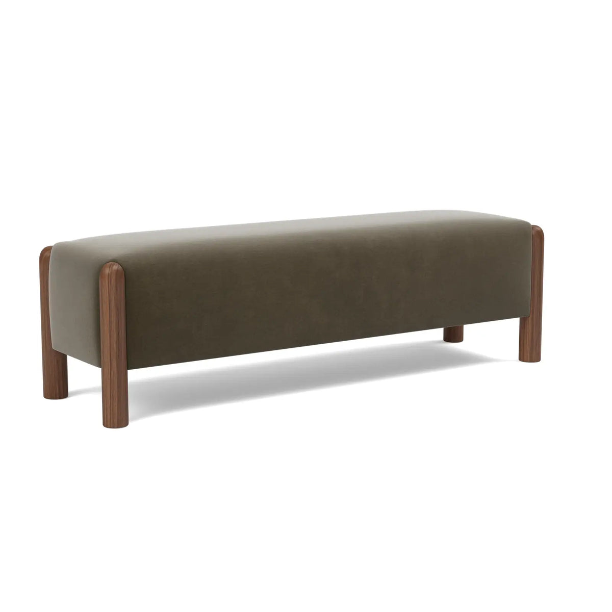 Laurel Bench - Mushroom / Walnut