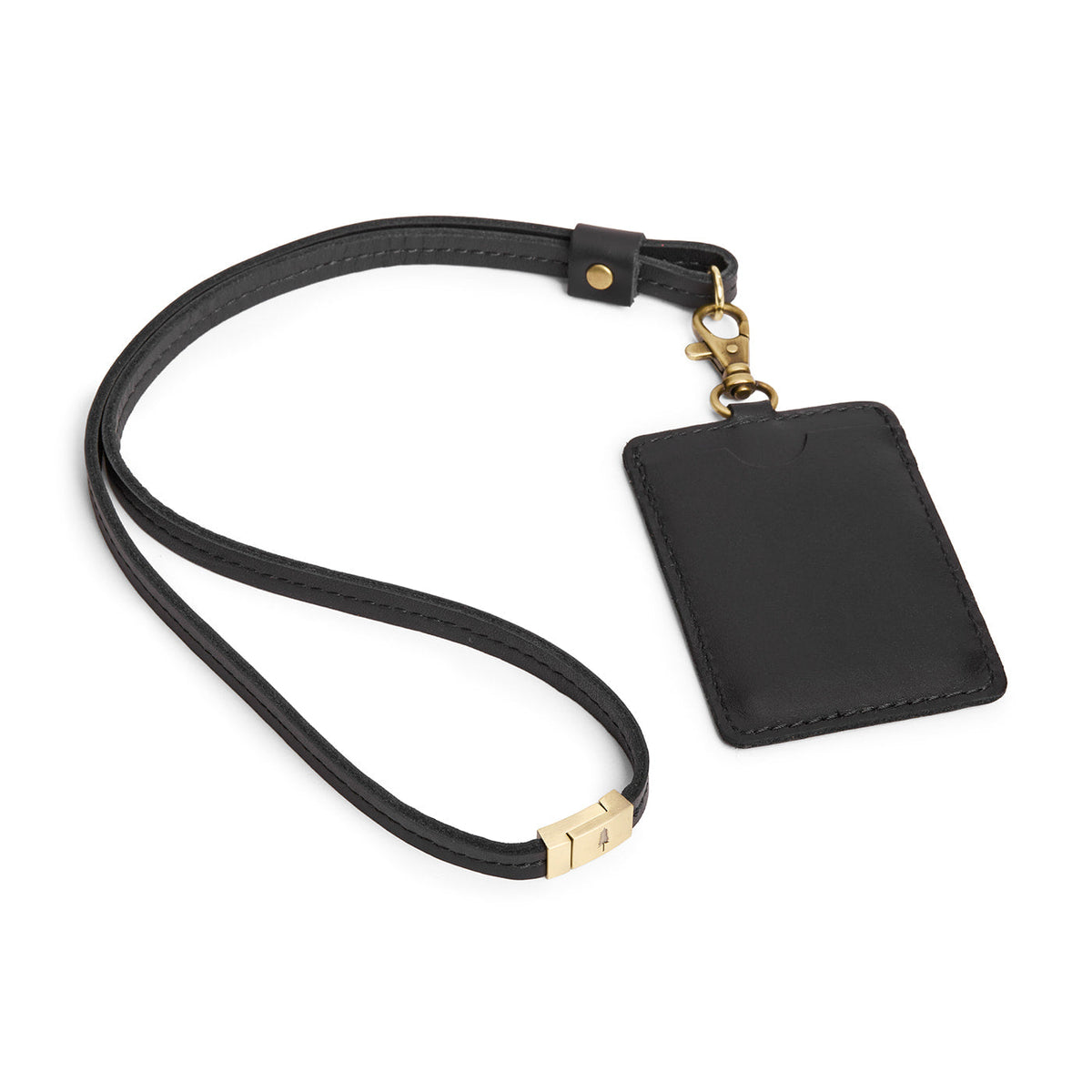 Vertical Lanyard Card Holder - Black
