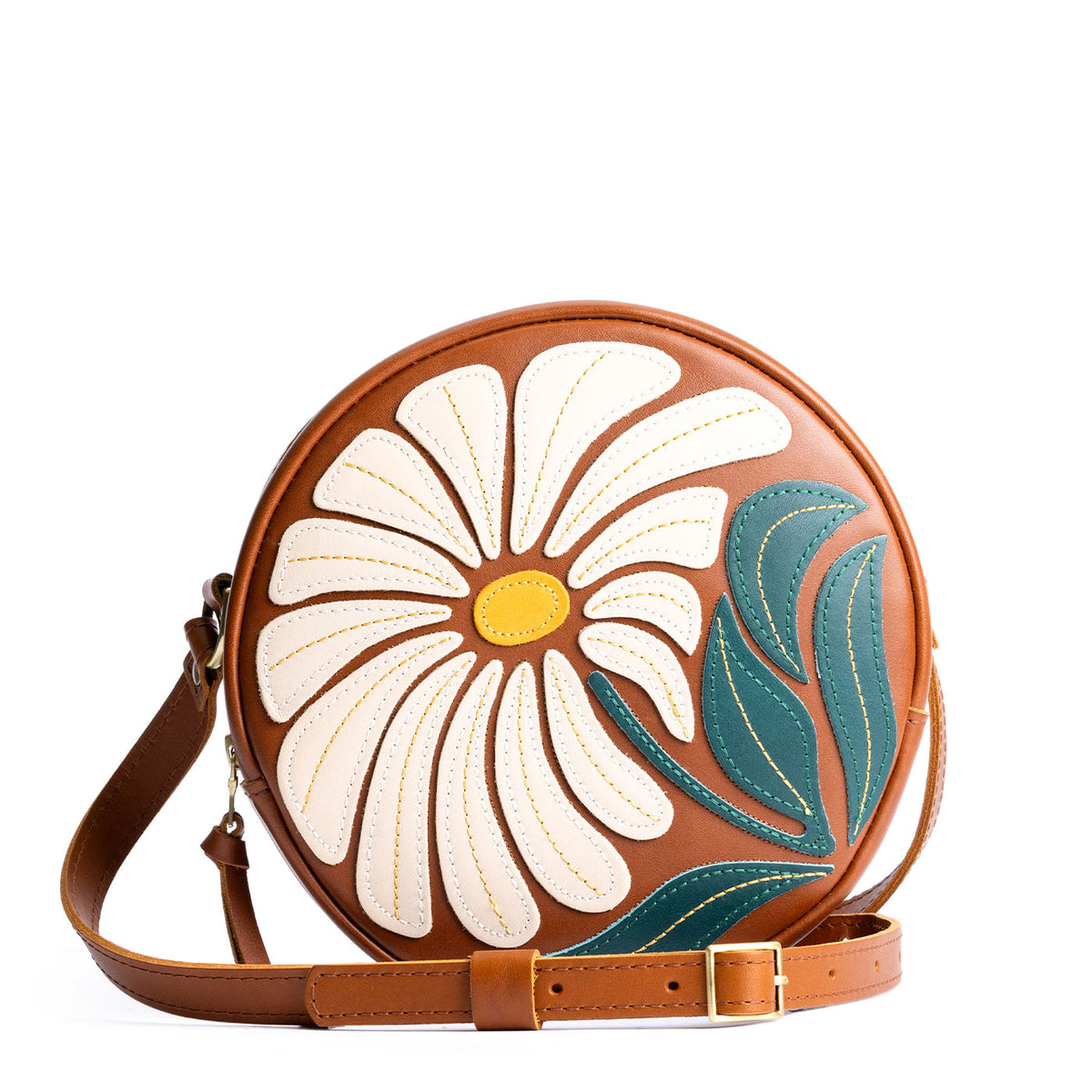 'Almost Perfect' Circle Crossbody - Wildflower Honey / Large