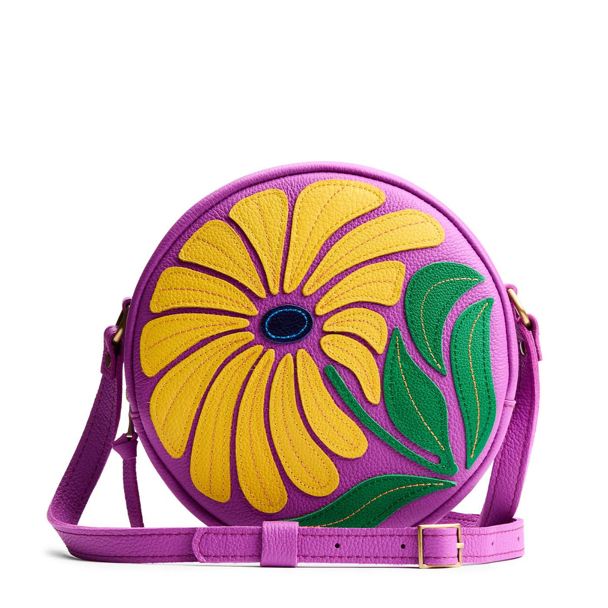 'Almost Perfect' Circle Crossbody - Wildflower Cattleya / Large