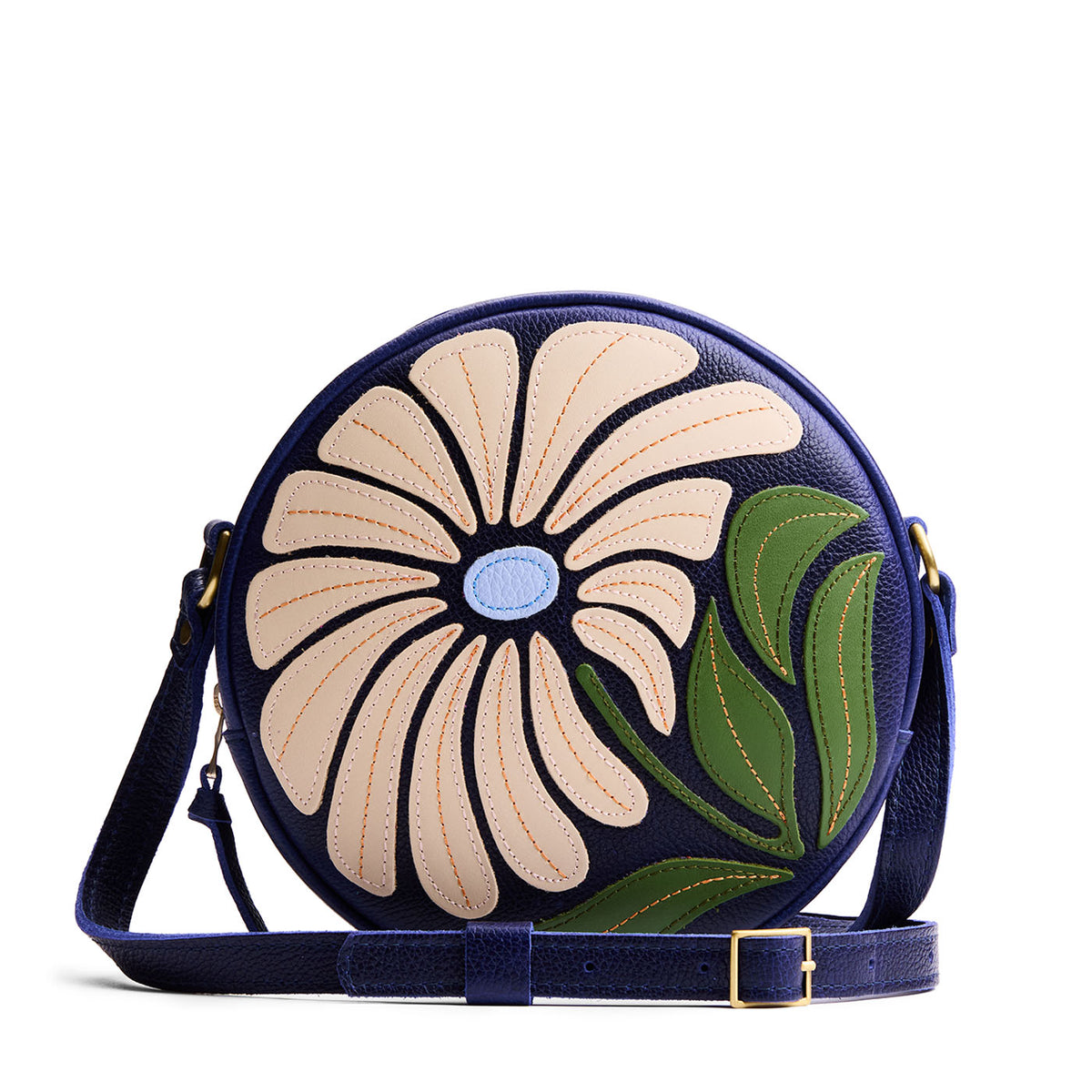 'Almost Perfect' Circle Crossbody - Wildflower Cobalt / Large
