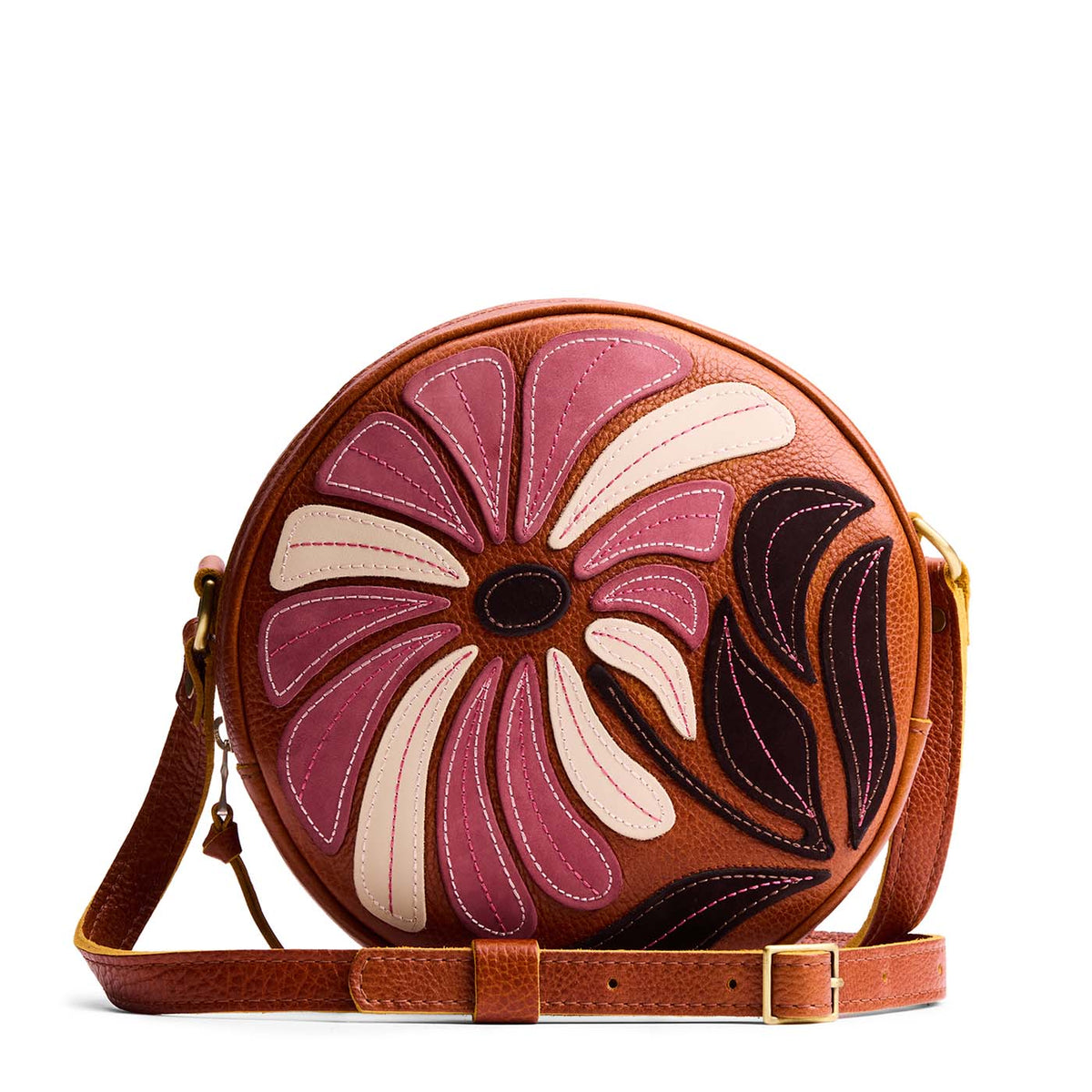 'Almost Perfect' Circle Crossbody - Wildflower Sienna / Large