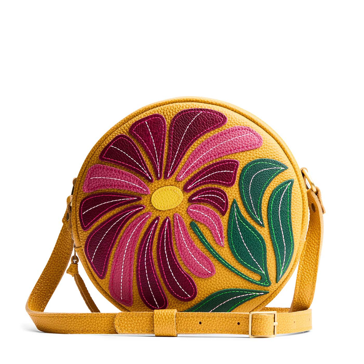 'Almost Perfect' Circle Crossbody - Wildflower Sunshine / Large