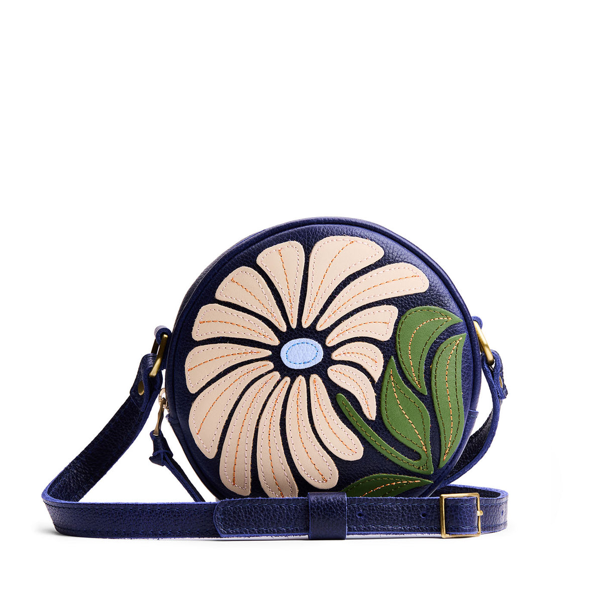 'Almost Perfect' Circle Crossbody - Wildflower Cobalt / Small