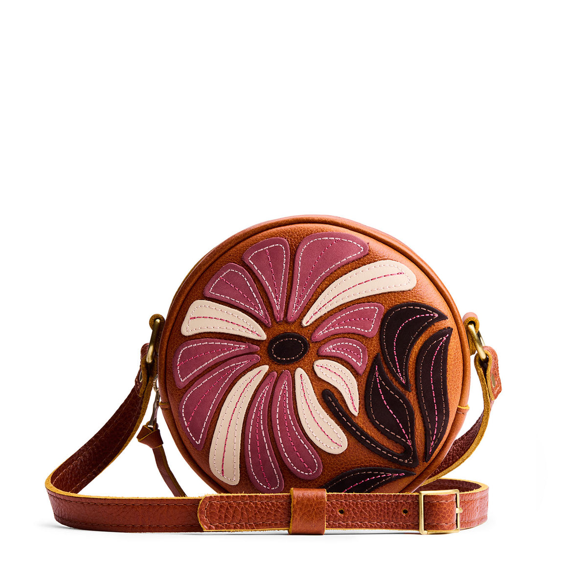 'Almost Perfect' Circle Crossbody - Wildflower Sienna / Small
