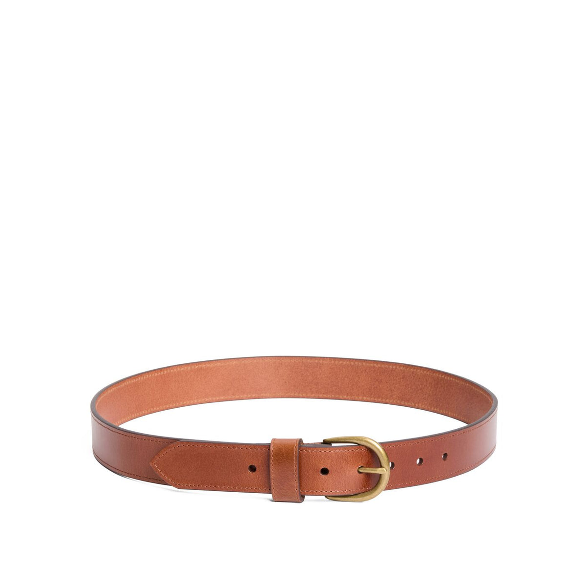 Women's Wide Loop Leather Belt - Amber