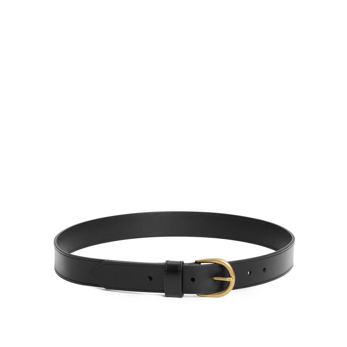 Women's Wide Loop Leather Belt - Black