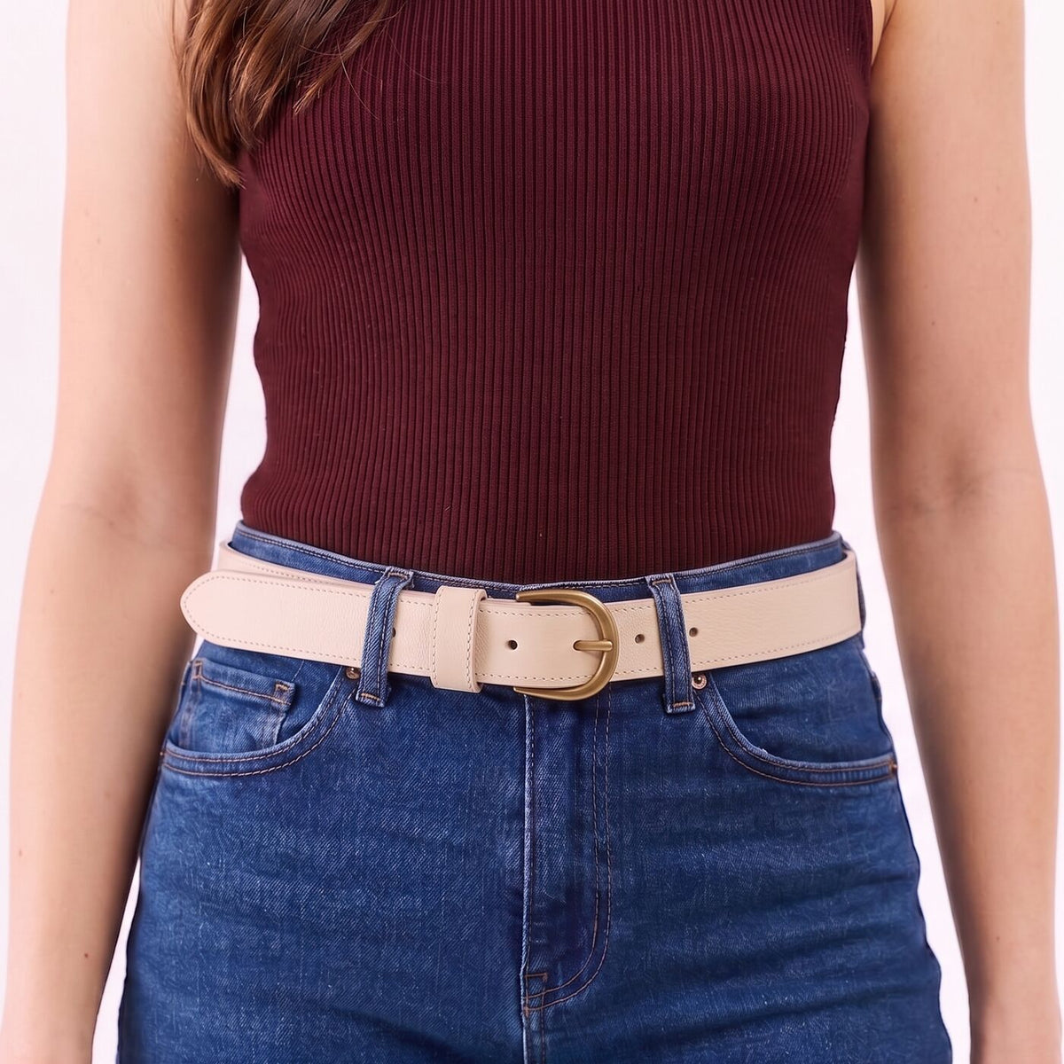 Women's Wide Loop Leather Belt - Image 11