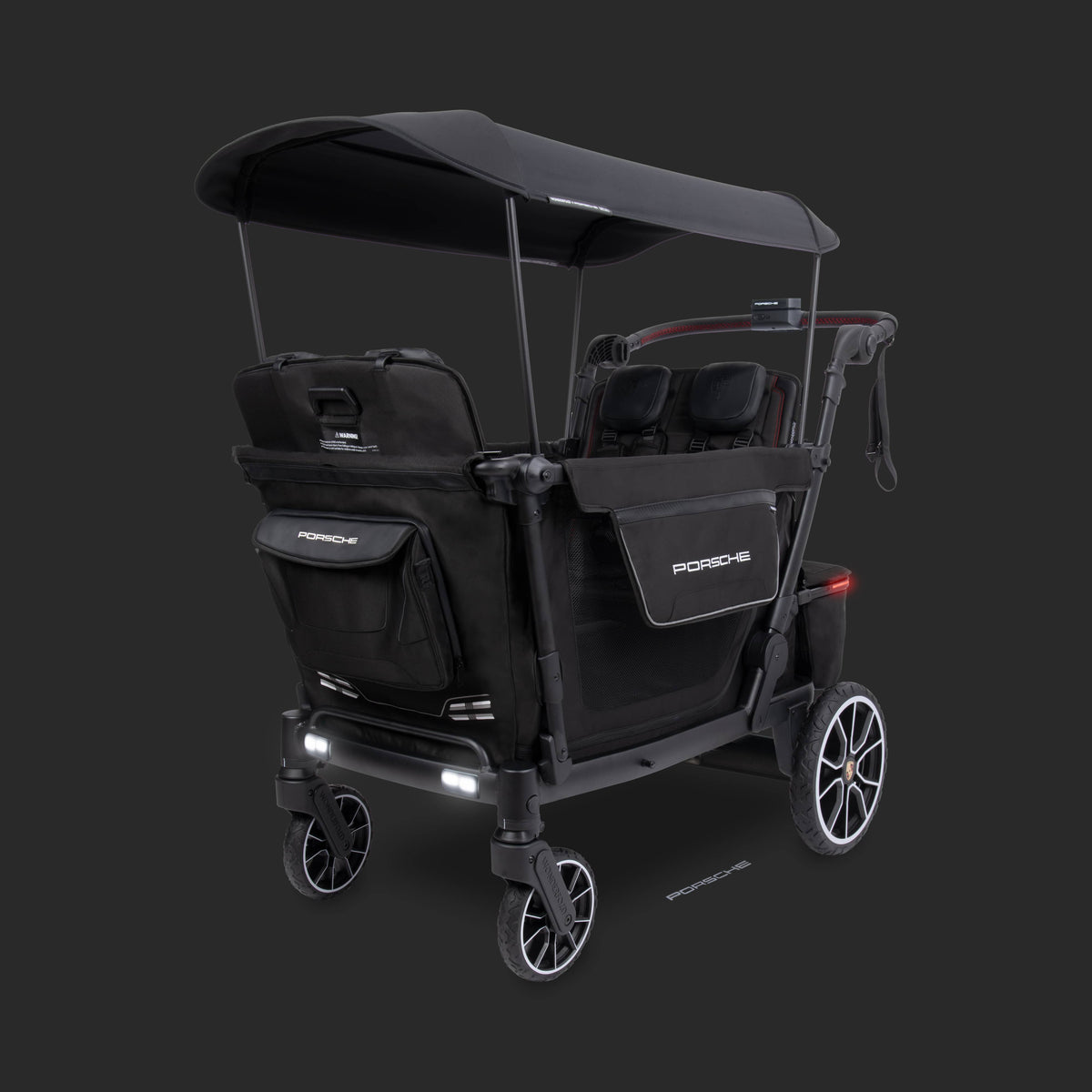 WonderFold L4 Quad (4 Seater) Stroller Wagon with Electric Wheels - Porsche - Image 10
