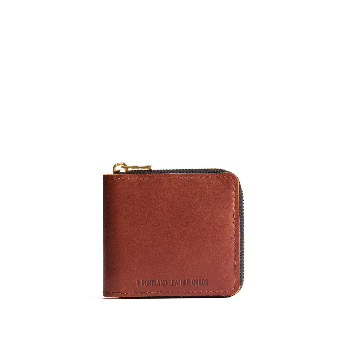 Small Zipper Bifold Wallet - Chestnut