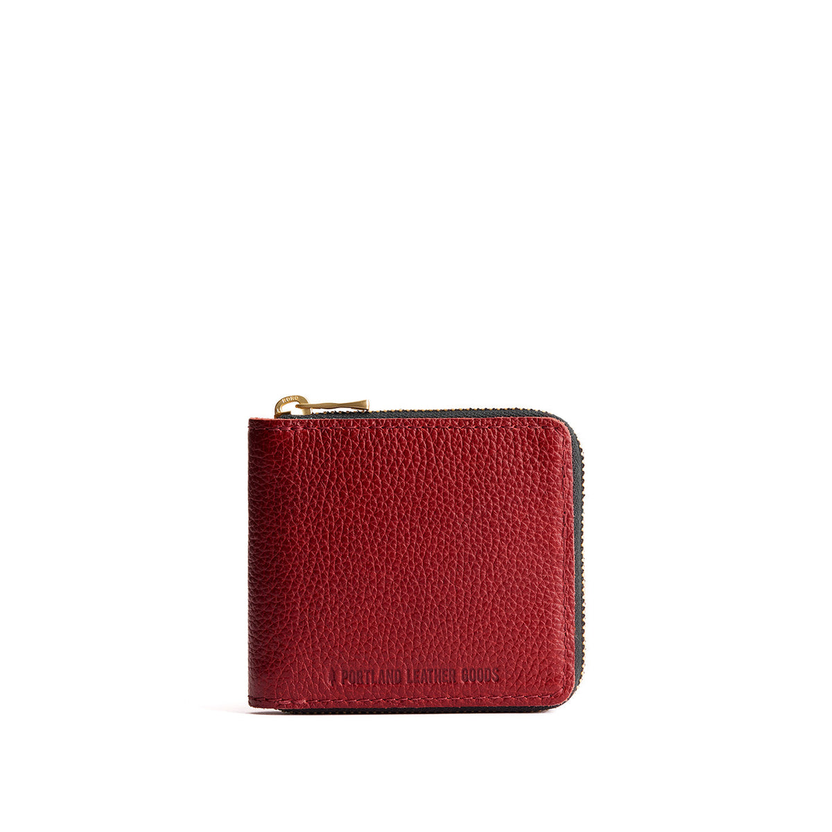 Small Zipper Bifold Wallet - Chili Red