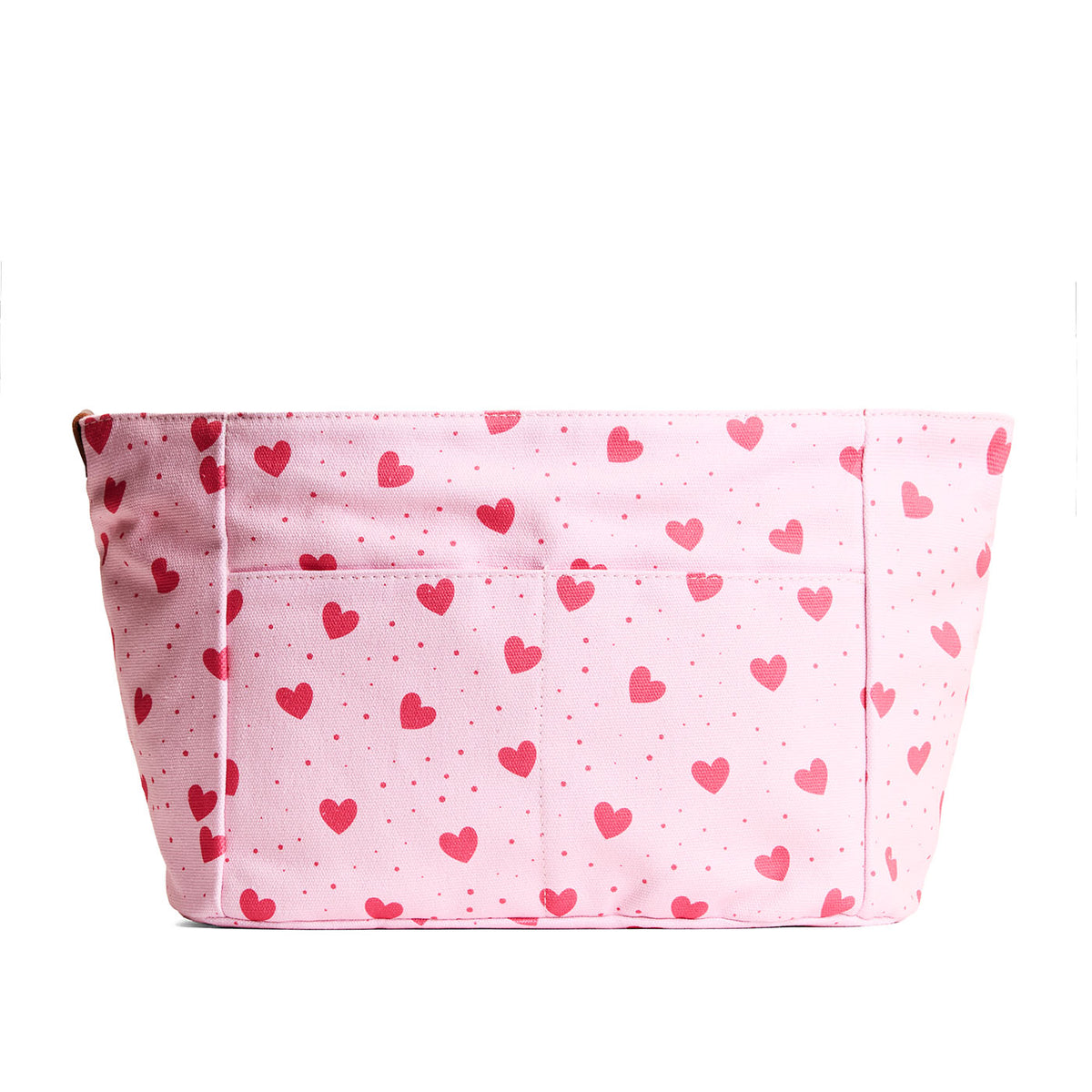 Printed Canvas Purse Organizer - Pink Crush / Zipper / Large