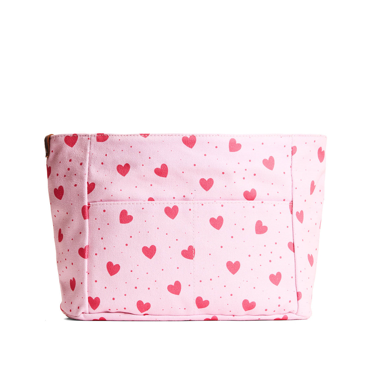 Printed Canvas Purse Organizer - Pink Crush / Zipper / Medium