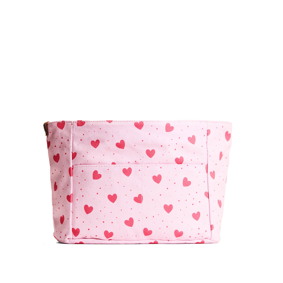 Printed Canvas Purse Organizer - Pink Crush / Zipper / Small
